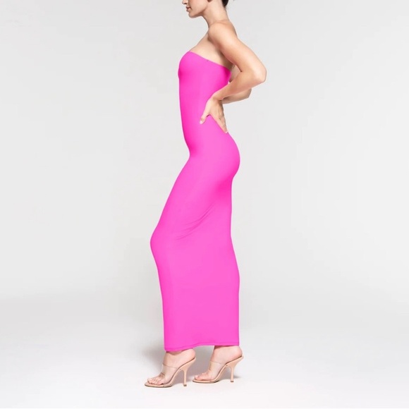 NWT Skims Fits Everybody Tube Maxi Dress Neon Orchid Size Large - Picture 2 of 13